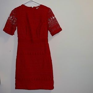 Red lace dress